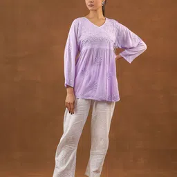 Janaki Apparels Women Embroidered Chikankari Cotton Kurti-picture-17