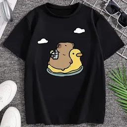KPOP Girls Graphic Printed Round Neck T-shirt-image-49