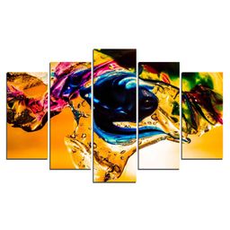 WENS Abstract 5 Pieces Laminated Wall Art Panels  -Multicolor-picture-10
