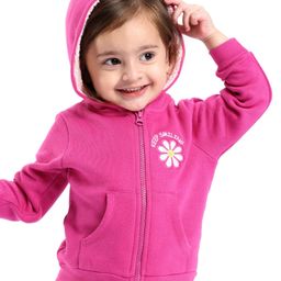 Babyoye Cotton Knit Eco Conscious Sweatshirt With Floral Embroidery Lining - Pink-picture-26