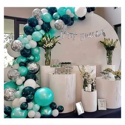 Bubble Trouble Happy Birthday Green Theme Balloon Turquoise Pack of 67-picture-44