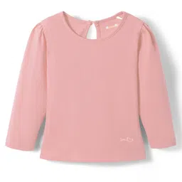 kookie kids india Kookie Kids Cotton Knit Full Sleeves Solid Color T-Shirt - Light Pink-picture-19