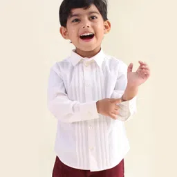 Tiber Taber 100% Cotton Full Sleeves Solid Shirt - White-picture-31