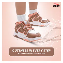 asian Abstract Designed Lace Up Shoes - White & Orange image 3