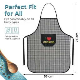 Aura Black Printed Waterproof Apron With Front Pocket image 3