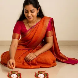 Tiny Shiny Set Of 2 Gold Toned Embellished Diya Candle Holder image 4