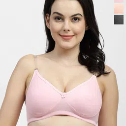 SHYAM SONS FLAIR Women Pack of 3 Full Coverage Non Padded T-shirt Bra-picture-56
