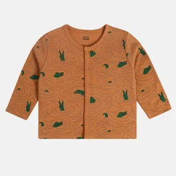 MINI KLUB Cotton Pack Of 2 Full Sleeves Crocodile Printed Jhablas - Brown & Blue image 5