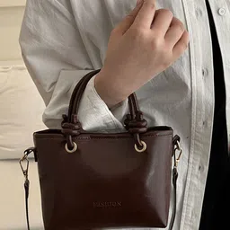 LULU & SKY PU Oversized Structured Handheld Bag With Bow Detail-picture-14