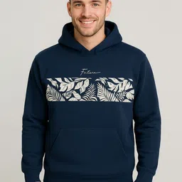YONGE Men Printed Hooded Sweatshirt-picture-10