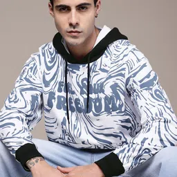 The Roadster Lifestyle Co. Printed Hooded Pure Cotton Oversized Sweatshirt-image-76