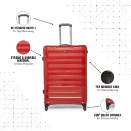 Swiss Brand Sion Grey & Black Large Hard Trolley Bag - 29 cm image 5