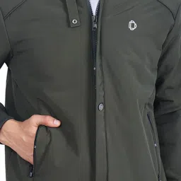 Dollar Olive Regular Fit High Neck Jacket image 4