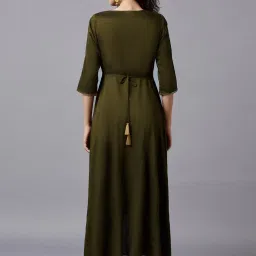 Aurelia Green Embellished Flared Kurta image 2