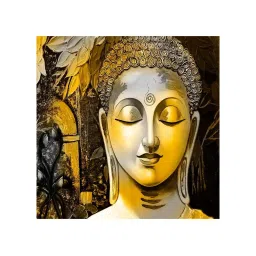 999store Yellow & Black Buddha Face Background Mural Wall Paintings image 2