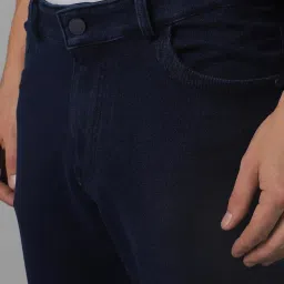 Louis Philippe Jeans Navy Cotton Slim Fit Jeans image 4