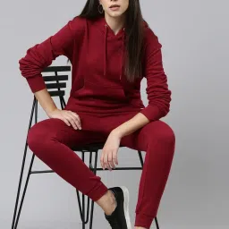 TWIN BIRDS Maroon Cotton Joggers image 4