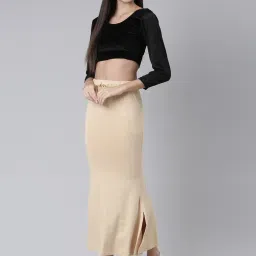 TWIN BIRDS Pink & Beige Plain Saree Shapewear - Pack Of 2 image 4