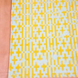 freedom tree Gyamati Pure Cotton Yellow Printed Rug - 3Ft X 5Ft image 5