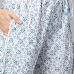 Anubhutee White Printed Kurti Pyjama Set image 5