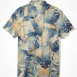 American Eagle Outfitters Blue Cotton Regular Fit Floral Print Shirt image 4