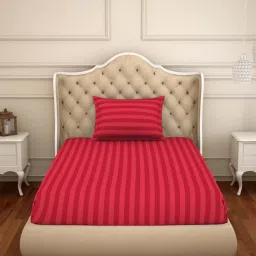 Spaces Sky Rise Red Cotton 210 TC Bed Sheet Set image 2