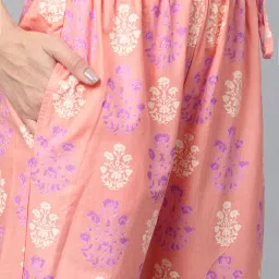 Anubhutee Peach Printed Kurti Pyjama Set image 5