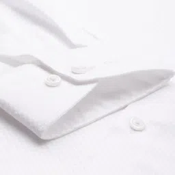 Van Heusen White Cotton Regular Fit Checks Shirt image 4