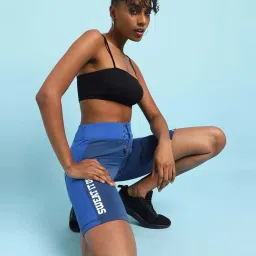 Forever 21 Blue Mid Rise Printed Sports Shorts image 4