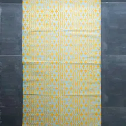 freedom tree Gyamati Pure Cotton Yellow Printed Rug - 3Ft X 5Ft image 2