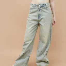 Ginger By Lifestyle Blue Cotton Regular Fit Jeans-image-87