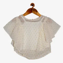 Kiddopanti Kids Off White Embellished Top image 1