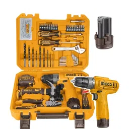 Ingco 129 Pcs Tool Kit with Cordless Drill 0-750 RPM No Load Speed and 0.8-10 mm Plastic Chuck, HKTHP11291 (With Battery, Without Charger)-image-8