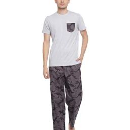 La Intimo Grey Regular Fit T-Shirt & Pyjama Set-picture-11