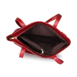 Genwayne Maroon Leather Large Tote Bag image 4