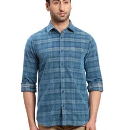 Colorplus Blue Regular Fit Checks Shirt-picture-16