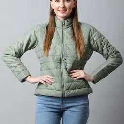 Cantabil Light Green Quilted Jacket-image-19