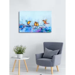 999store Blue Beautiful Birds Framed Canvas Painting image 1