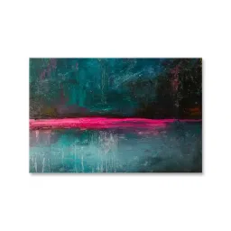 999store Green & Pink Abstract Framed Canvas Painting image 2