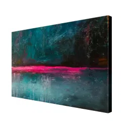 999store Green & Pink Abstract Framed Canvas Painting image 3