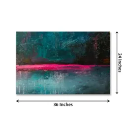 999store Green & Pink Abstract Framed Canvas Painting image 5