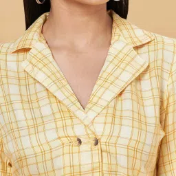 Coolsters by Pantaloons Kids Yellow Cotton Chequered Top image 4