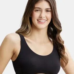 Jockey 1550 Women's Super Combed Cotton Elastane Stretch Slip On Crop Top With Stay Fresh Treatment-picture-14