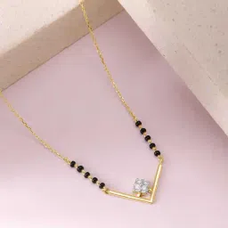 Mia by Tanishq 14k (585) Yellow Gold Diamond Mangalsutra for Women-picture-31