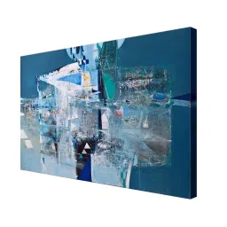 999store Blue & Grey Abstract Painting Framed Canvas Painting image 3