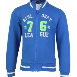 Jockey Kids Blue & White Cotton Printed Jacket image 1