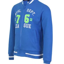 Jockey Kids Blue & White Cotton Printed Jacket image 3