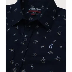 Gini & Jony Kids Navy Printed Full Sleeves Shirt image 4