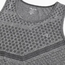 ALCIS Dark Grey Melange Anti-Static Slim Fit Distance Running Sleeveless T-Shirt image 4