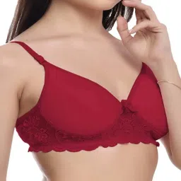 fims FIMS: Fashion is my Style Pink & Maroon Lace Work Everyday Bras - Pack Of 2 image 4